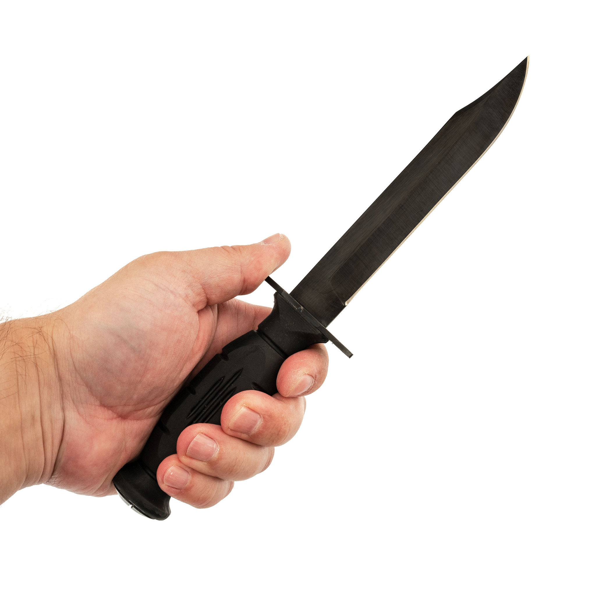 фото Нож спецназ вишня, сталь 65г, резина титов и солдатова