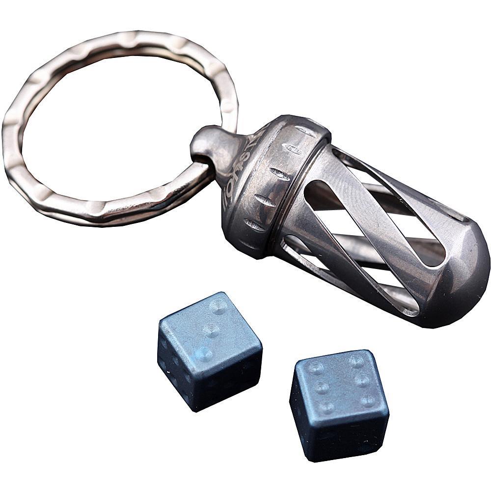 фото Брелок-капсула с игральными кубиками acorn dice blue titanium,lion steel, нержавеющая сталь,синий, l/dd tibl