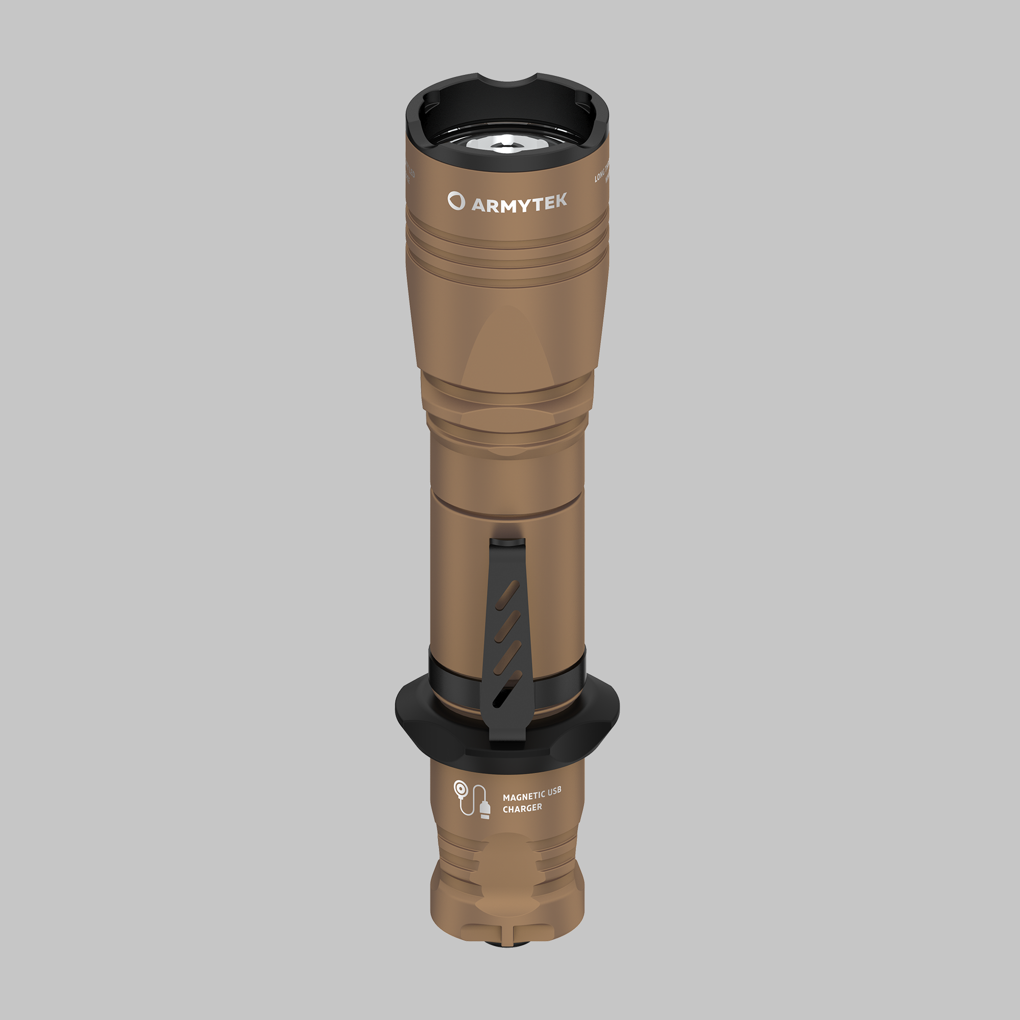 Фонарь тактический Armytek Dobermann Pro Magnet USB Sand (теплый свет) 1400 лм + 18650 (в комплекте) - фото 1