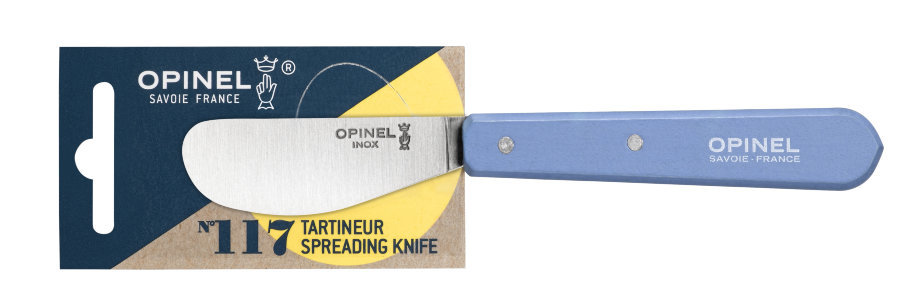 Нож для масла Opinel №117, деревянная рукоять, блистер, нержавеющая сталь, синий - фото 2