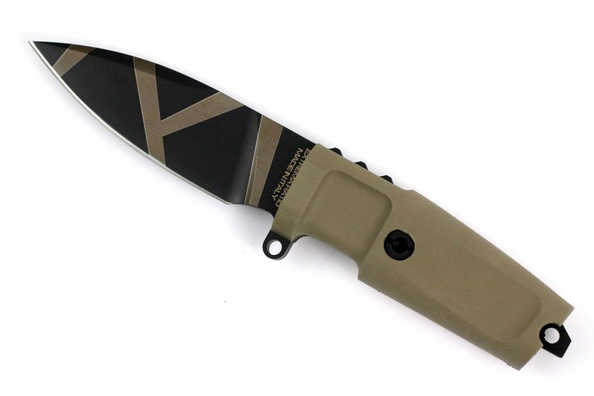 Нож с фиксированным клинком Extrema Ratio Shrapnel OG Desert Warfare - Laser Engraving, сталь Bhler N690, рукоять пластик - фото 8