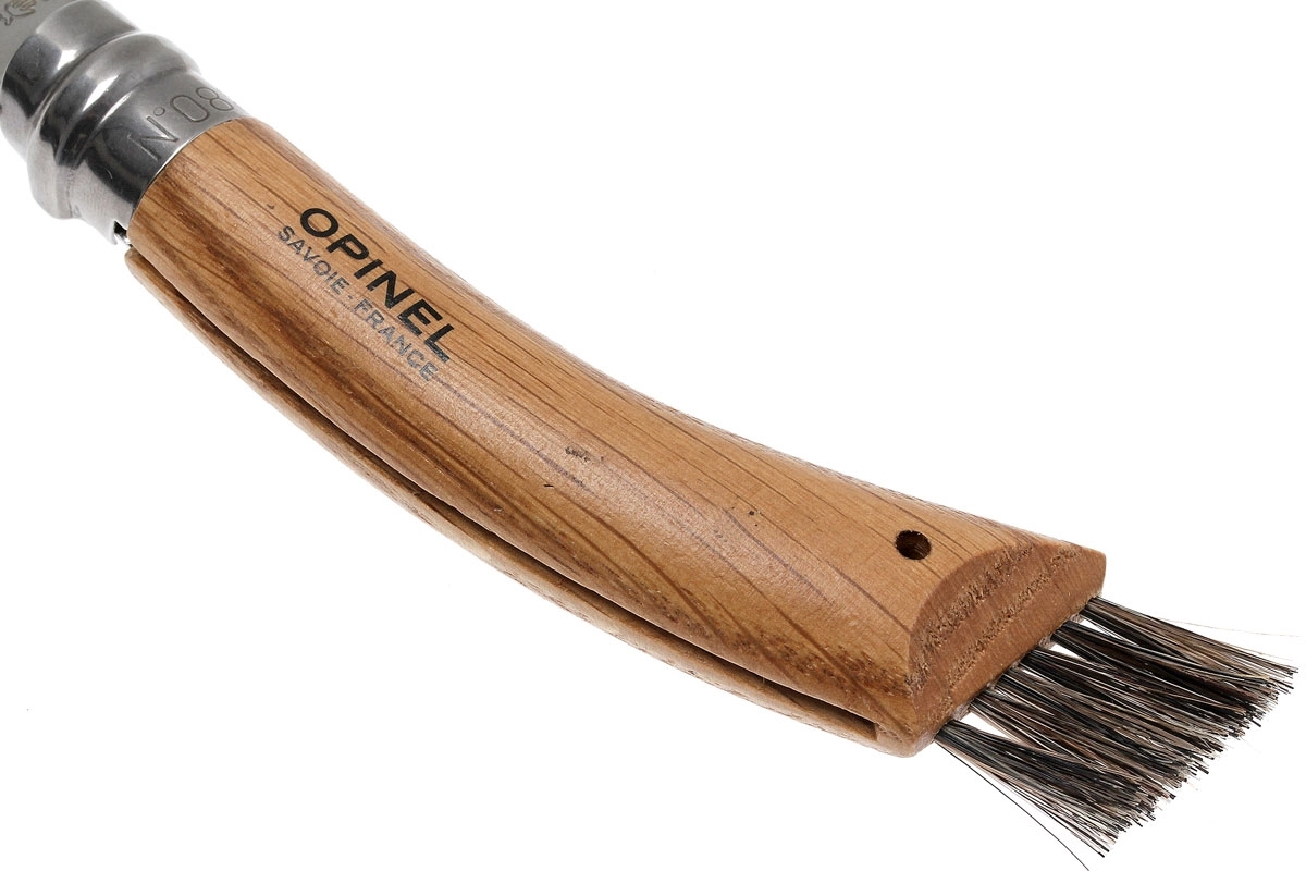 Нож грибника складной Opinel №8, нержавеющая сталь Sandvik 12C27, рукоять дуб, чехол + деревянный футляр, 001327 - фото 9