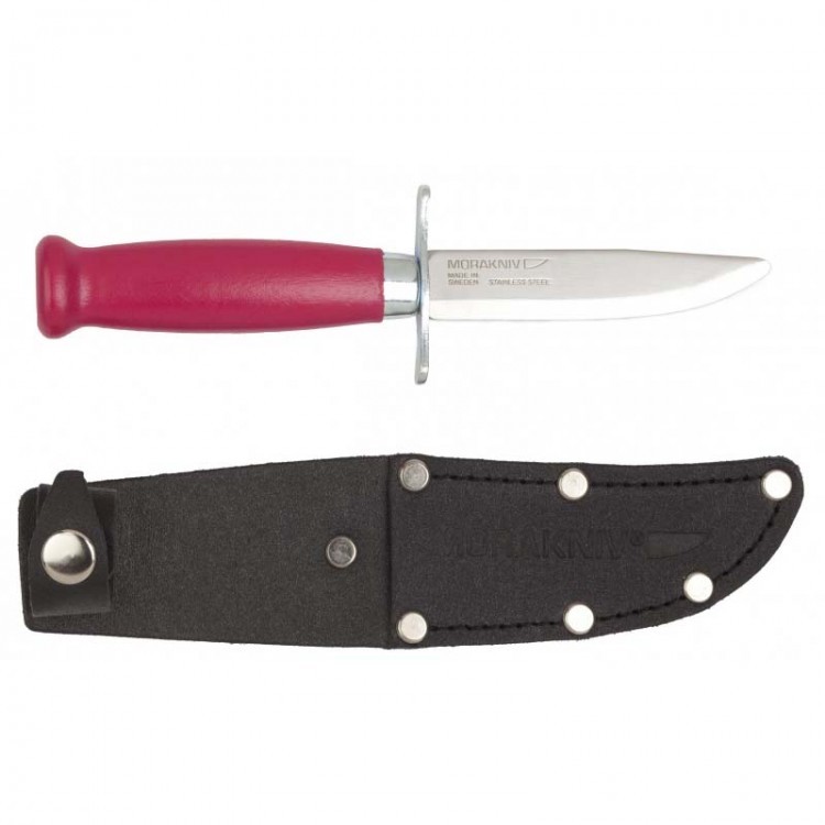 Нож с фиксированным лезвием Morakniv Scout 39 Safe Cerise, сталь Sandvik 12С27, рукоять береза, розовый