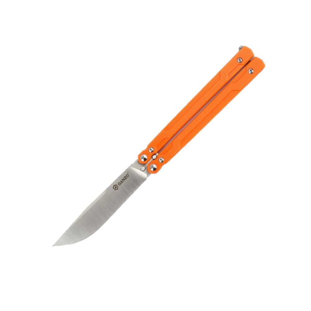 Нож-бабочка Ganzo G766-OR, сталь 440C, рукоять G10, оранжевый