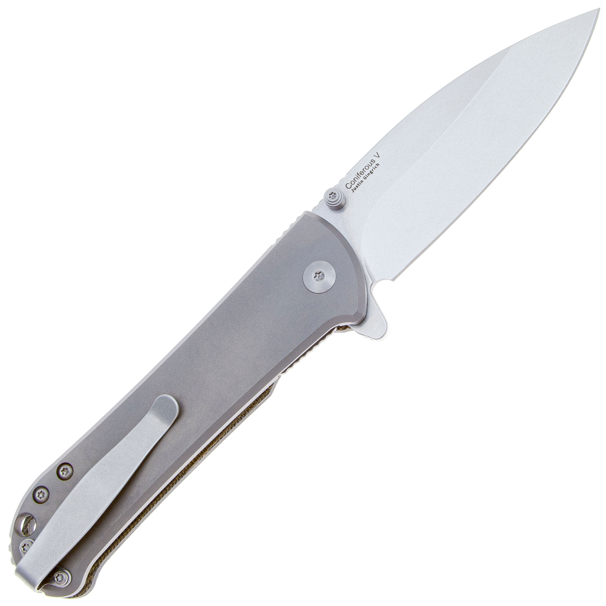 Складной нож Kizer Coniferous, сталь 154CM, рукоять микарта/титан - фото 2