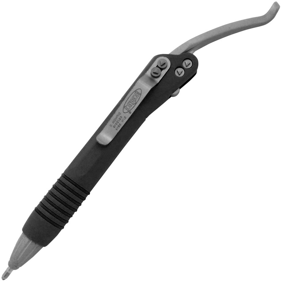 Тактическая ручка Microtech Siphon Pen 2, Black W/ Silver Hardware