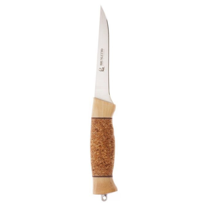 Нож с фиксированным клинком Brusletto Fiskern, сталь 440C, рукоять пробковое дерево/береза от Ножиков