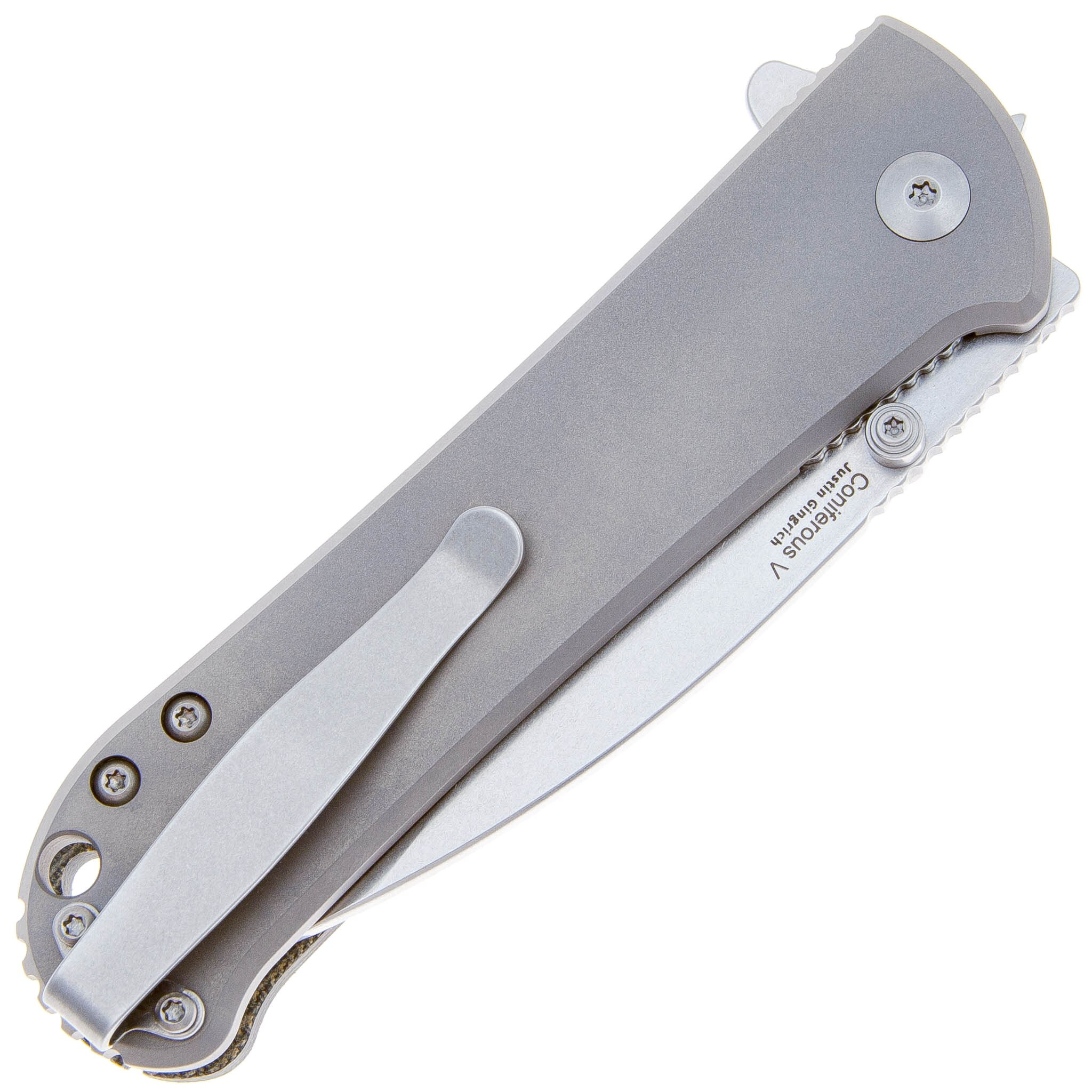 Складной нож Kizer Coniferous, сталь 154CM, рукоять микарта/титан - фото 4