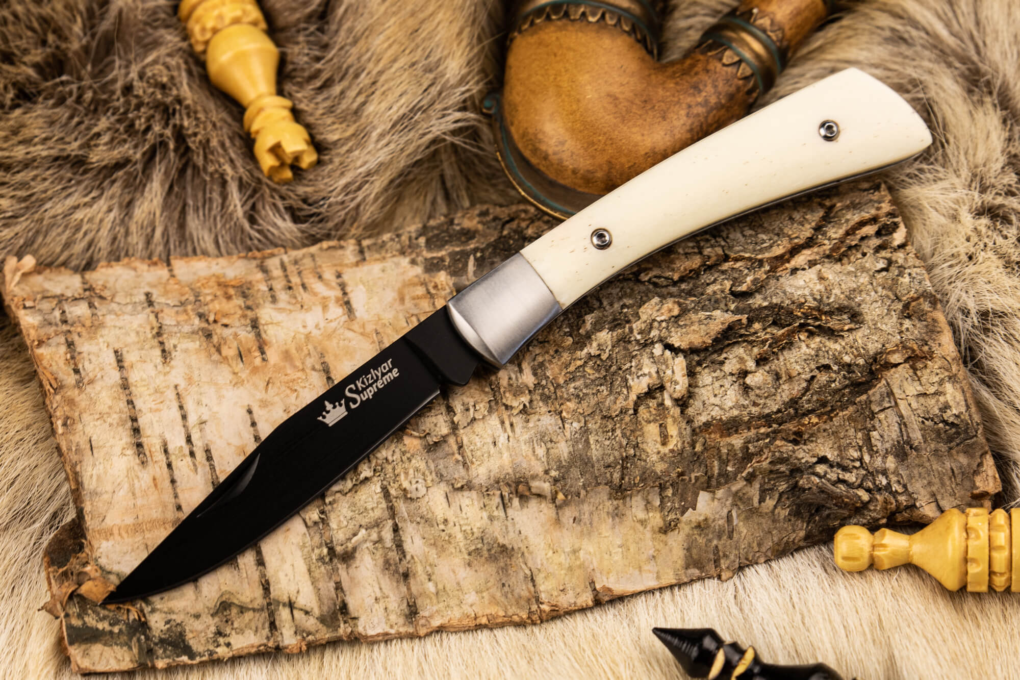 Складной нож Gent D2 BT, кость, Kizlyar Supreme спортивный нож стриж kizlyar supreme