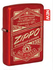 Фото Зажигалка ZIPPO Classic с покрытием Metallic Red, латунь/сталь, красная