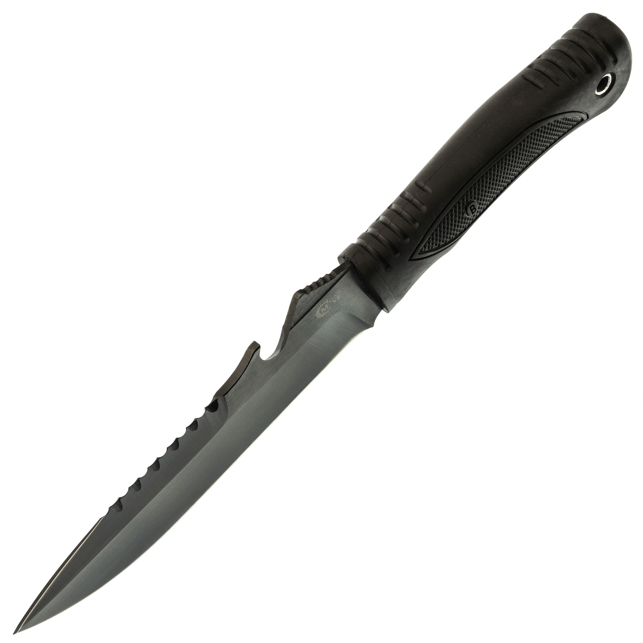 фото Нож для выживания шторм, сталь у8 с антибликовым покрытием, рукоять эластрон кузница семина