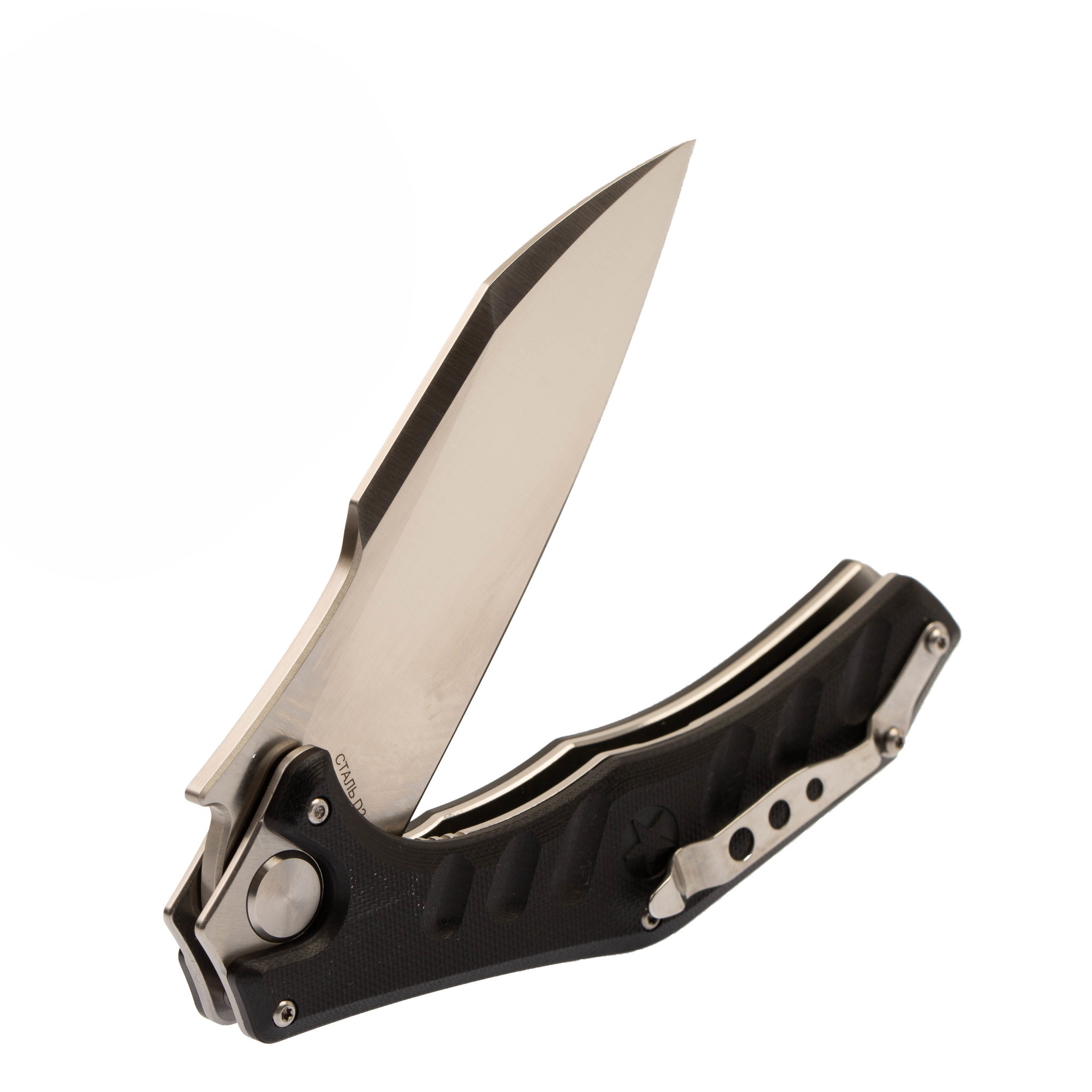 Нож Мангуст-2, сталь D2, рукоять G10 черный - фото 6