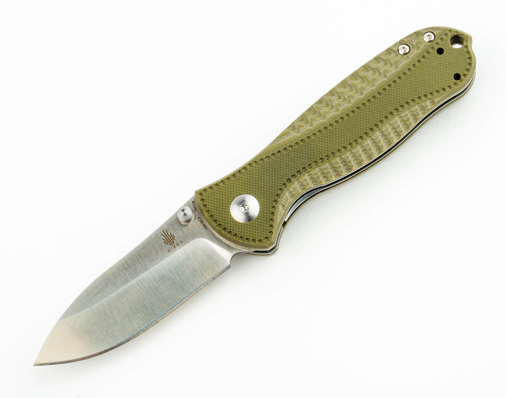 Складной нож Kizer Hunter Small, сталь 154CM, рукоять Green G10 - фото 1