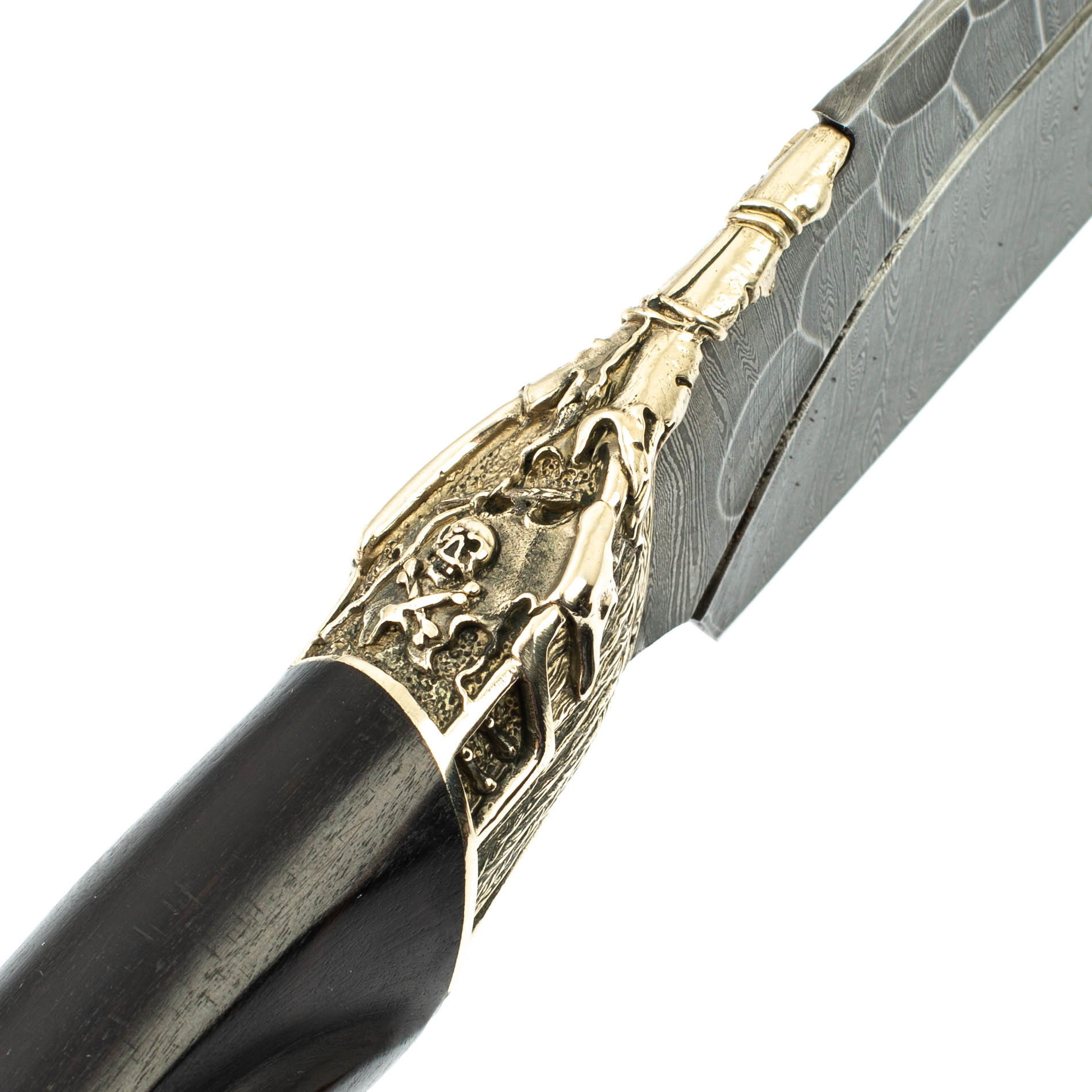 Нож Путник с резной рукоятью, дамасская сталь - фото 5