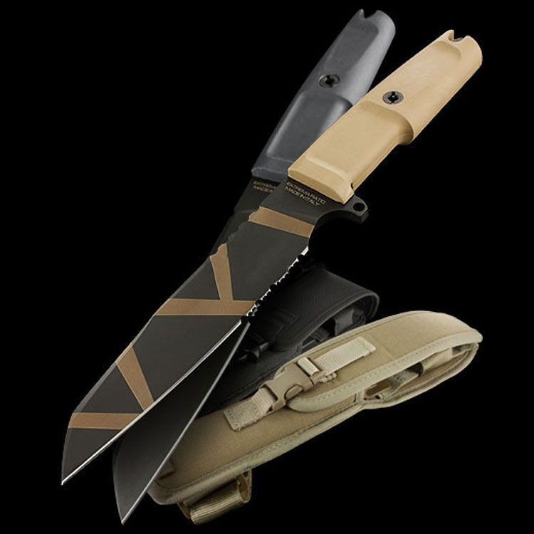 Нож с фиксированным клинком Extrema Ratio Task Desert Warfare 1/3 Serrated, сталь Bhler N690, рукоять прорезиненный форпрен - фото 1