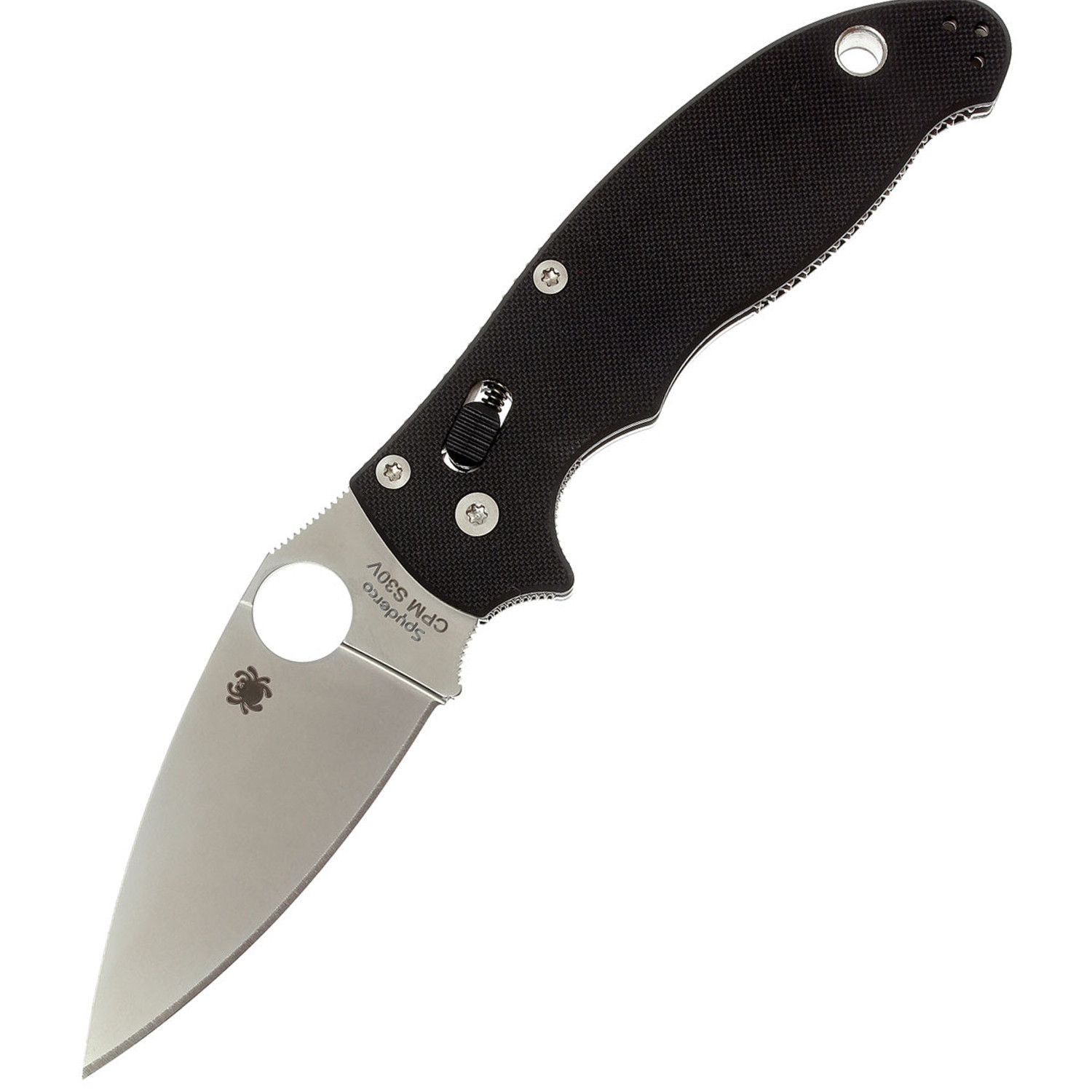 фото Нож складной manix 2 - spyderco 101gp2, сталь crucible cpm® s30v™ satin plain, рукоять g10, чёрный