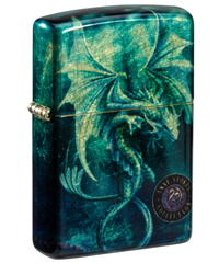 Фото Зажигалка ZIPPO Anne Stokes с покрытием 540 Tumbled Brass, латунь/сталь, разноцветная, 38x13x57 мм