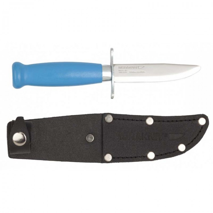 Нож с фиксированным лезвием Morakniv Scout 39 Safe Blue, сталь Sandvik 12С27, рукоять береза, синий