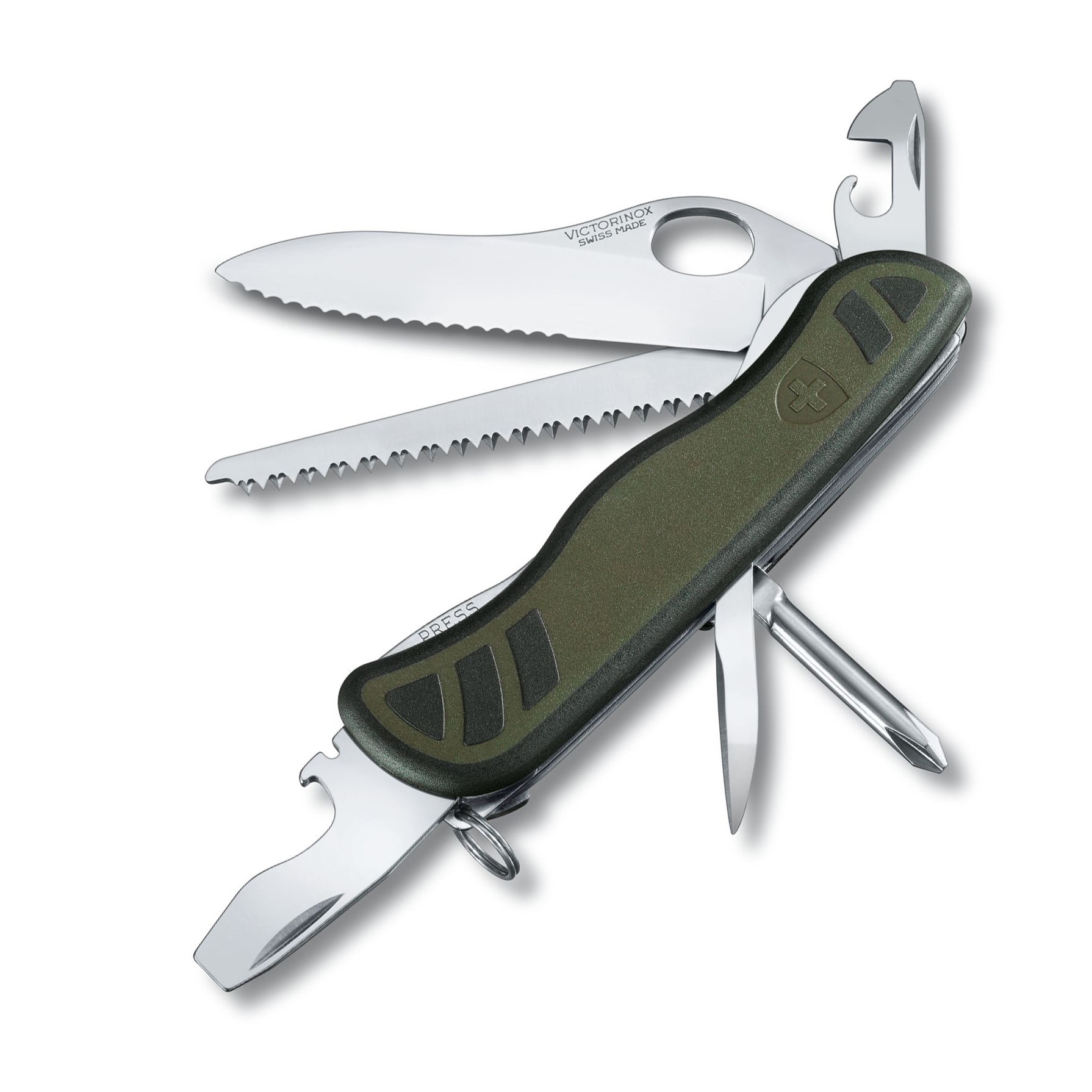 фото Нож перочинный victorinox military, сталь x50crmov15, рукоять нейлон, зеленый