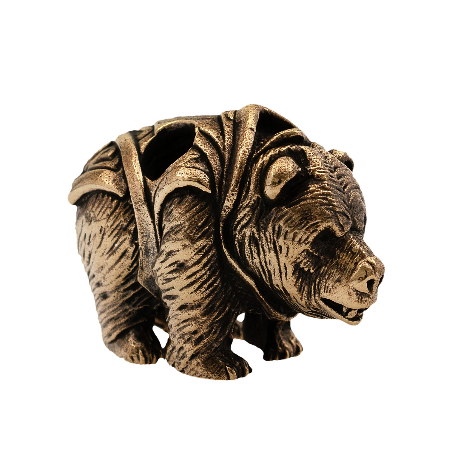 фото Бусина для темляка медведь, бронза volgbead