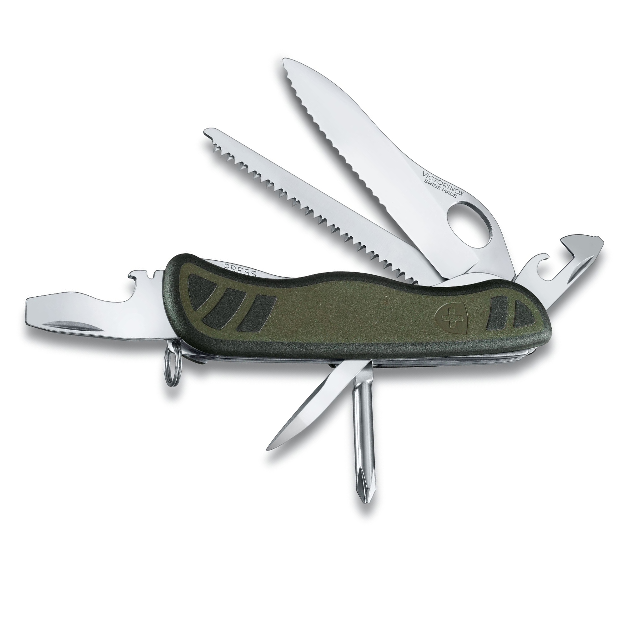 Нож перочинный Victorinox Military 0.8461.MWCH c фиксатором лезвия 10 функций зеленый - фото 2