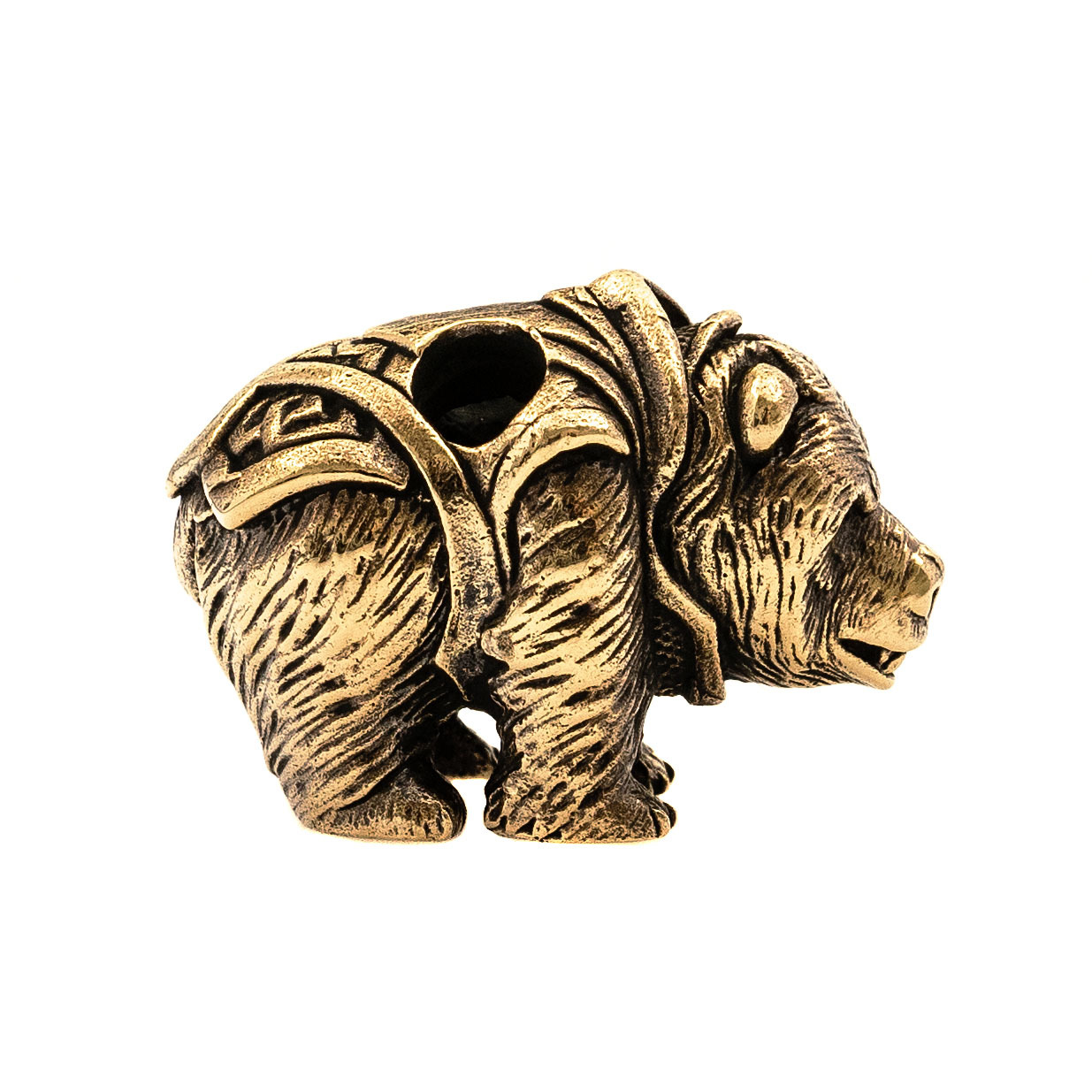 фото Бусина для темляка медведь, бронза volgbead