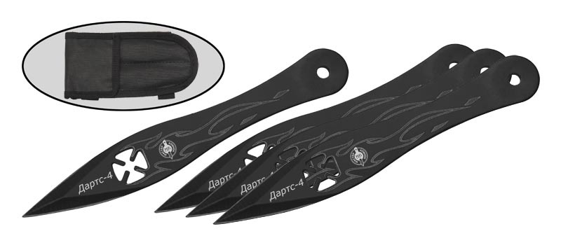 Набор из 4 метательных ножей Дартс-4, сталь 420 - фото 2