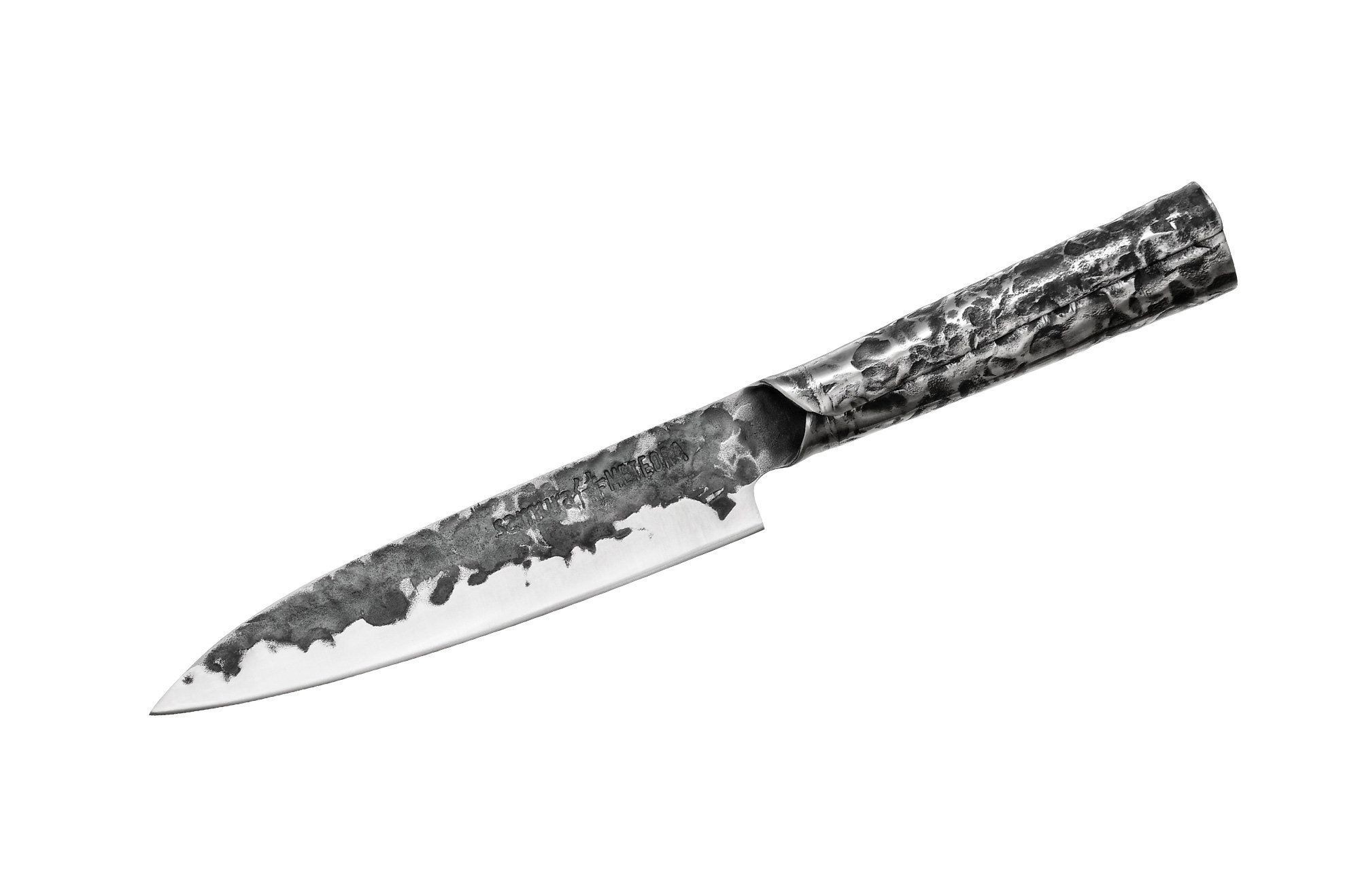 нож кухонный сантоку 180мм samura mo v stonewash sm 0094b k Кухонный нож сантоку Samura Meteora 160 мм, сталь AUS-10, рукоять сталь