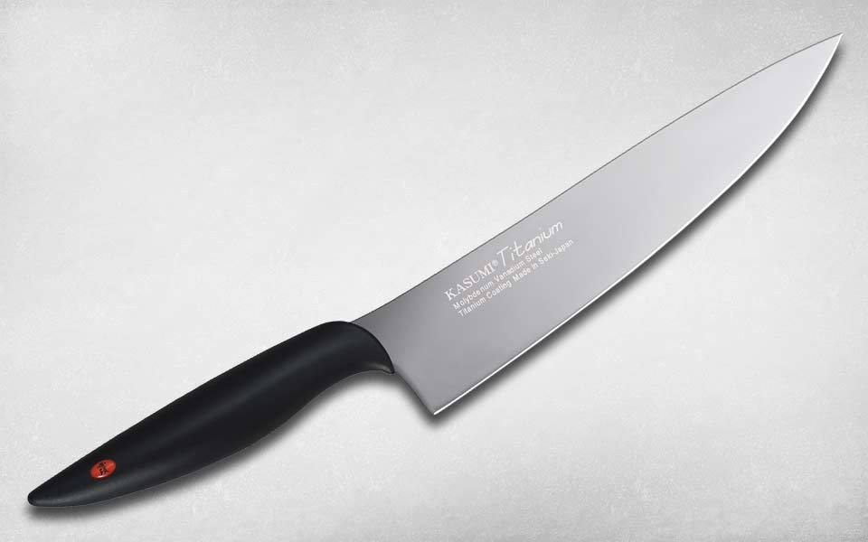 Нож кухонный Шеф Titanium 200 мм, Kasumi, 22020/GR, сталь Molybdenum Vanadium, полипропилен, чёрный