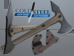 Фото Топор Cold Steel Trench Hawk Dark Earth, сталь 1055C, рукоять полипропилен, коричневый