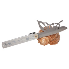 Фото Складной нож Nagao Higonokami Papilio - Butterfly, 100мм, сталь Aogami Silver, рукоять металл