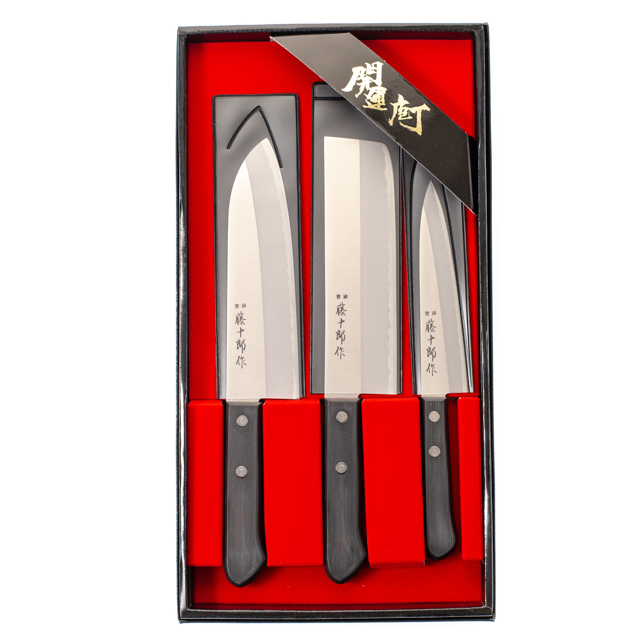 нож кухонный поварской японский шеф нож fuji cutlery сталь mo v лезвие 18 см япония Набор из 3-х кухонных ножей Fuji Cutlery Tojiro, заточка #3000
