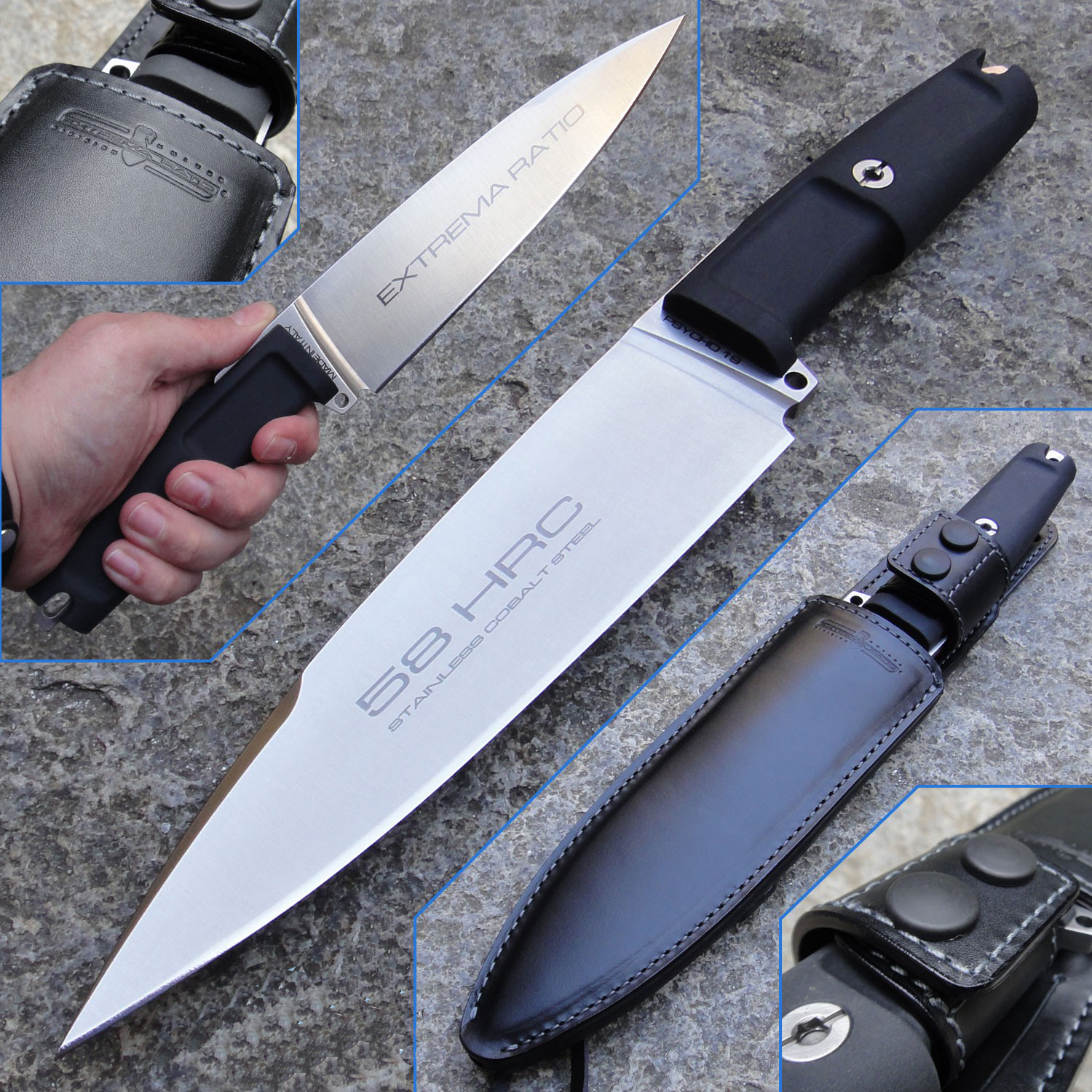Полевой поварской нож Extrema Ratio Psycho 19 Satin, сталь Bhler N690, рукоять Forprene® - фото 6