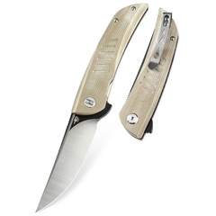 Фото Нож складной Bestech Swift, сталь D2, рукоять микарта, бежевый