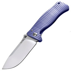 Фото Нож складной LionSteel SR2 V (VIOLET) Mini, сталь Uddeholm Sleipner® Satin Finish, рукоять титан по технологии Solid®, фиолетовый
