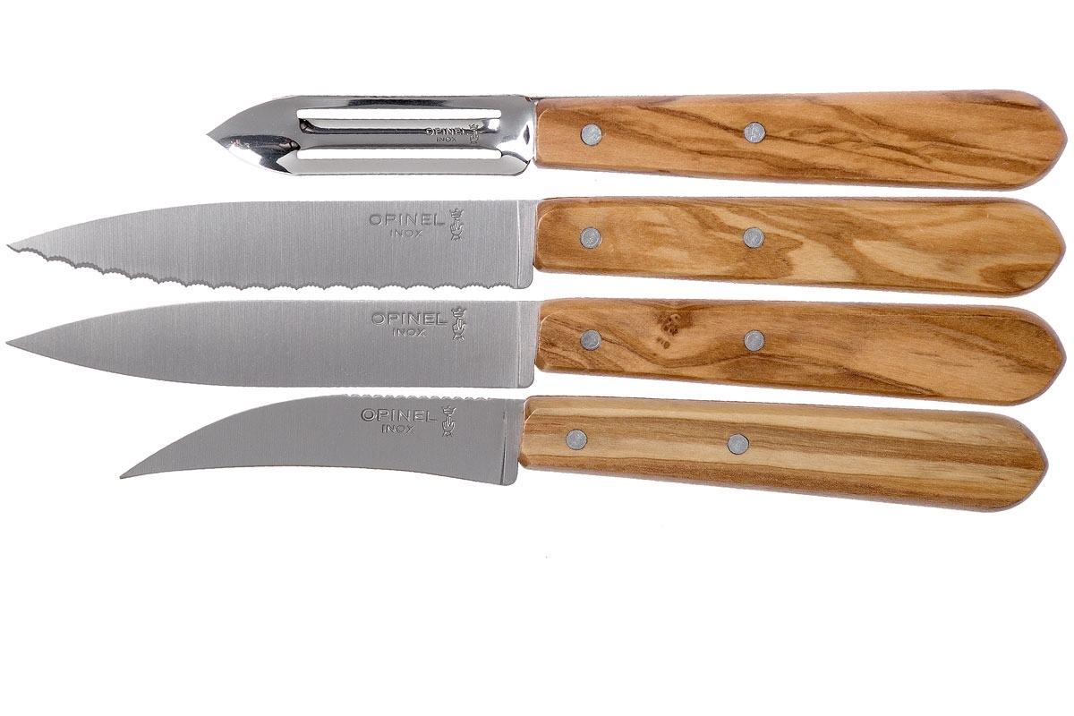 Набор ножей Set "Les Essentiels" Olive деревянная рукоять, нержавеющая сталь, коробка от Ножиков