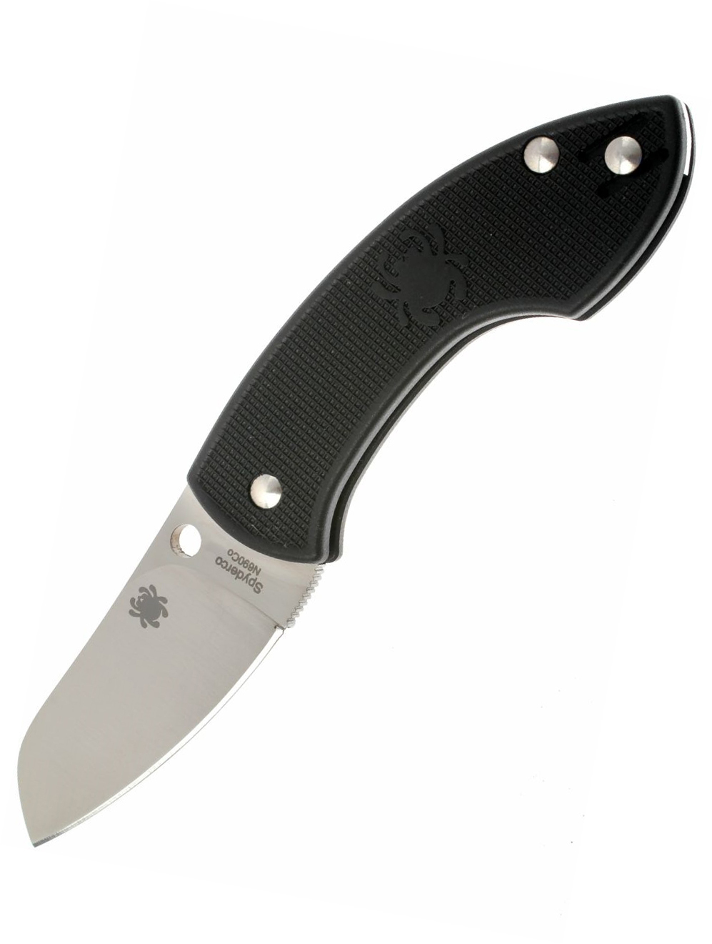 Нож складной Pingo Spyderco 163PBK, сталь N690Co Satin Plain, рукоять термопластик FRN, чёрный