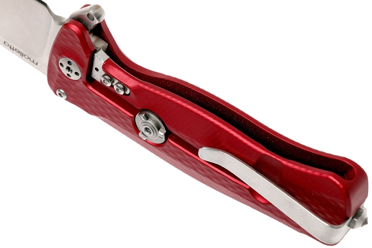 фото Нож складной lionsteel sr22a rs mini, сталь uddeholm sleipner® satin finish, рукоять алюминий (solid®), красный lion steel
