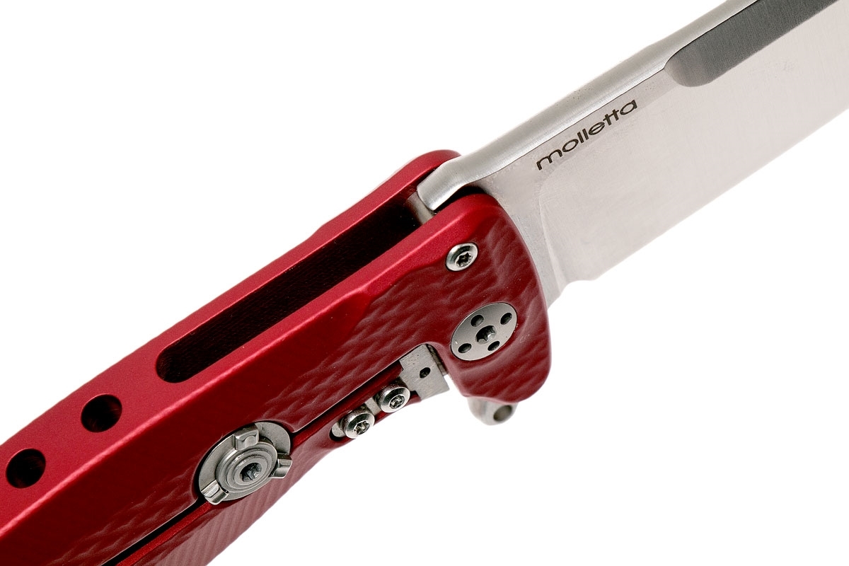 Нож складной LionSteel SR22A RS Mini, сталь Uddeholm Sleipner® Satin Finish, рукоять алюминий (Solid®), красный - фото 8