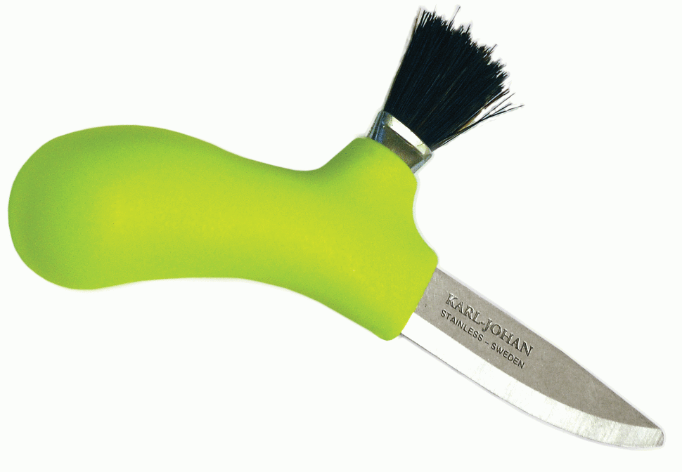 Нож грибной Morakniv Karl-Johan, сталь Sandvik 12С27, рукоять пластик, лайм - фото 6