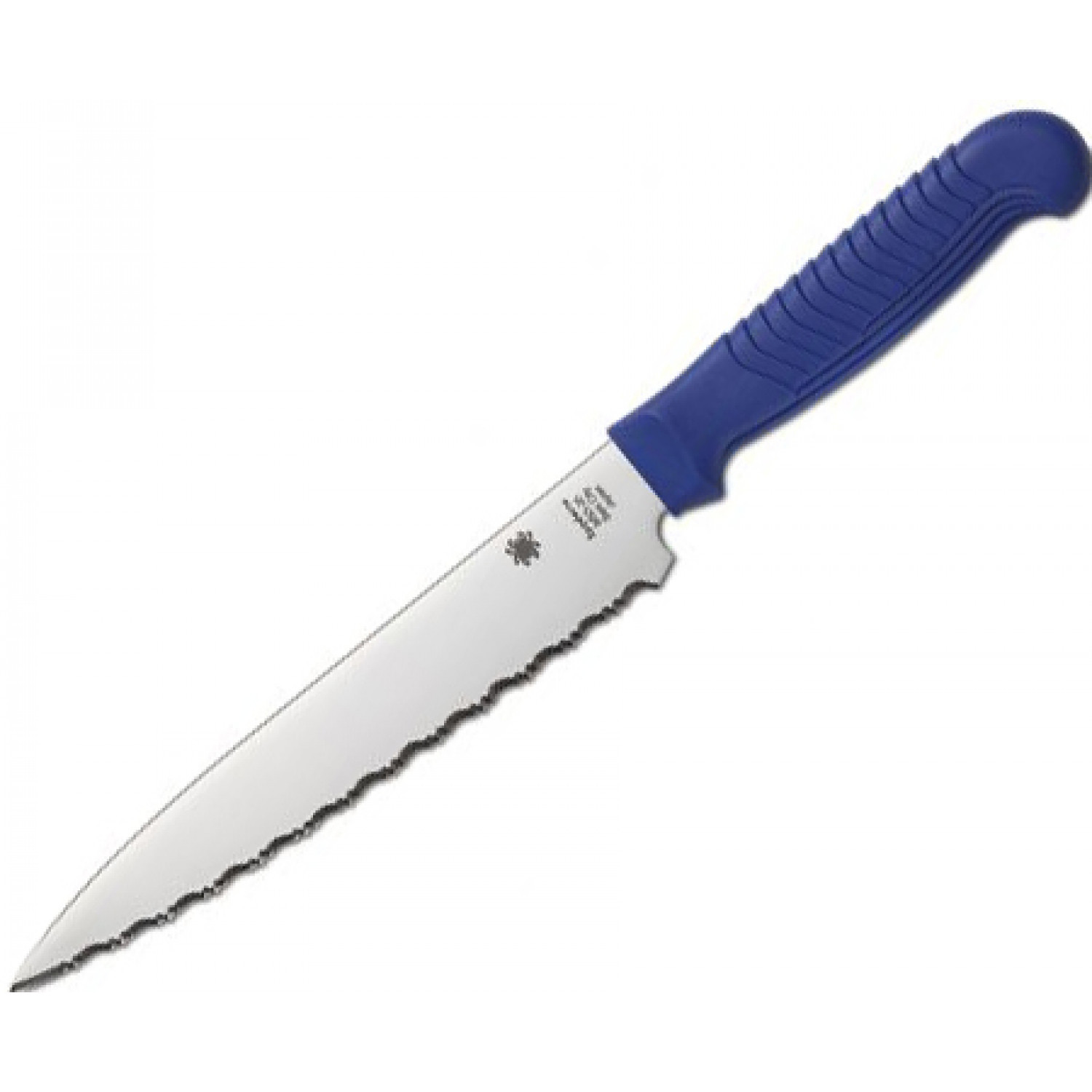 Нож кухонный универсальный Spyderco Utility Knife K04SBL, сталь MBS-26 Serrated (SpyderEdge) 16.5 см, рукоять полипропилен, синий