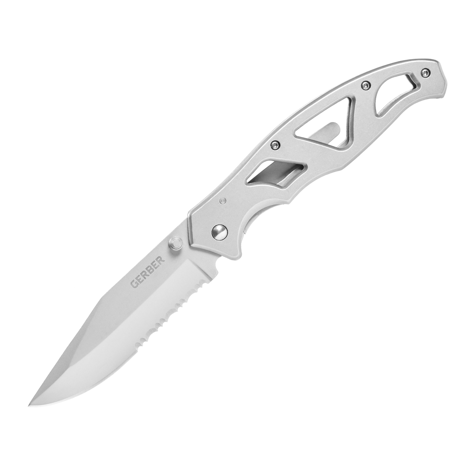Складной нож Gerber Powerframe II SS-2, сталь 7Cr17MoV, рукоять нержавеющая сталь, серый - фото 1