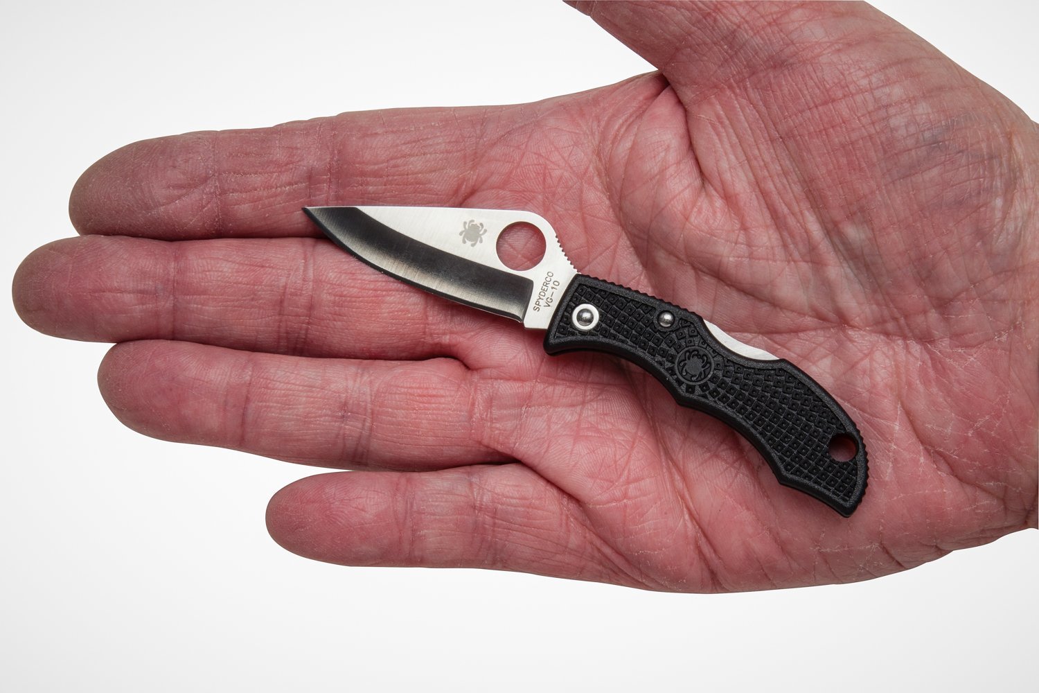 Нож складной Ladybug 3 - Spyderco LBKP3, сталь VG-10 Satin Plain, рукоять термопластик FRN, чёрный - фото 3