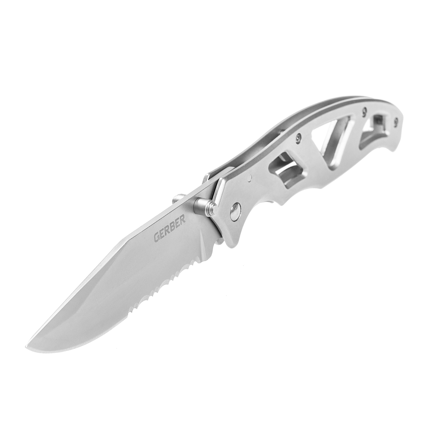 Складной нож Gerber Powerframe II SS-2, сталь 7Cr17MoV, рукоять нержавеющая сталь, серый - фото 3