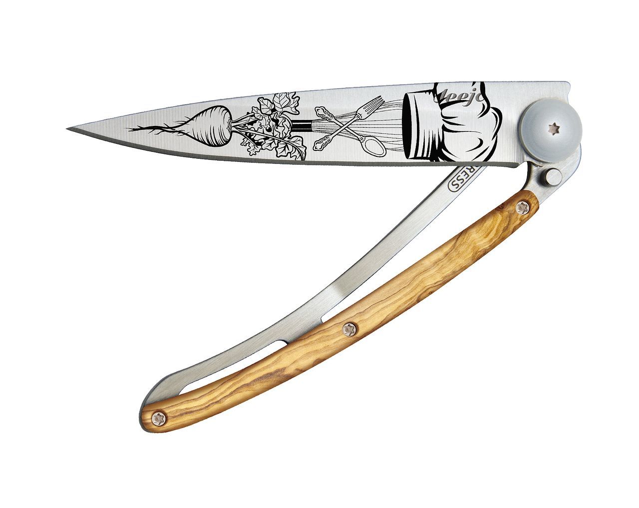 Складной нож Deejo Chef Titanium 37g, Olive wood - фото 1
