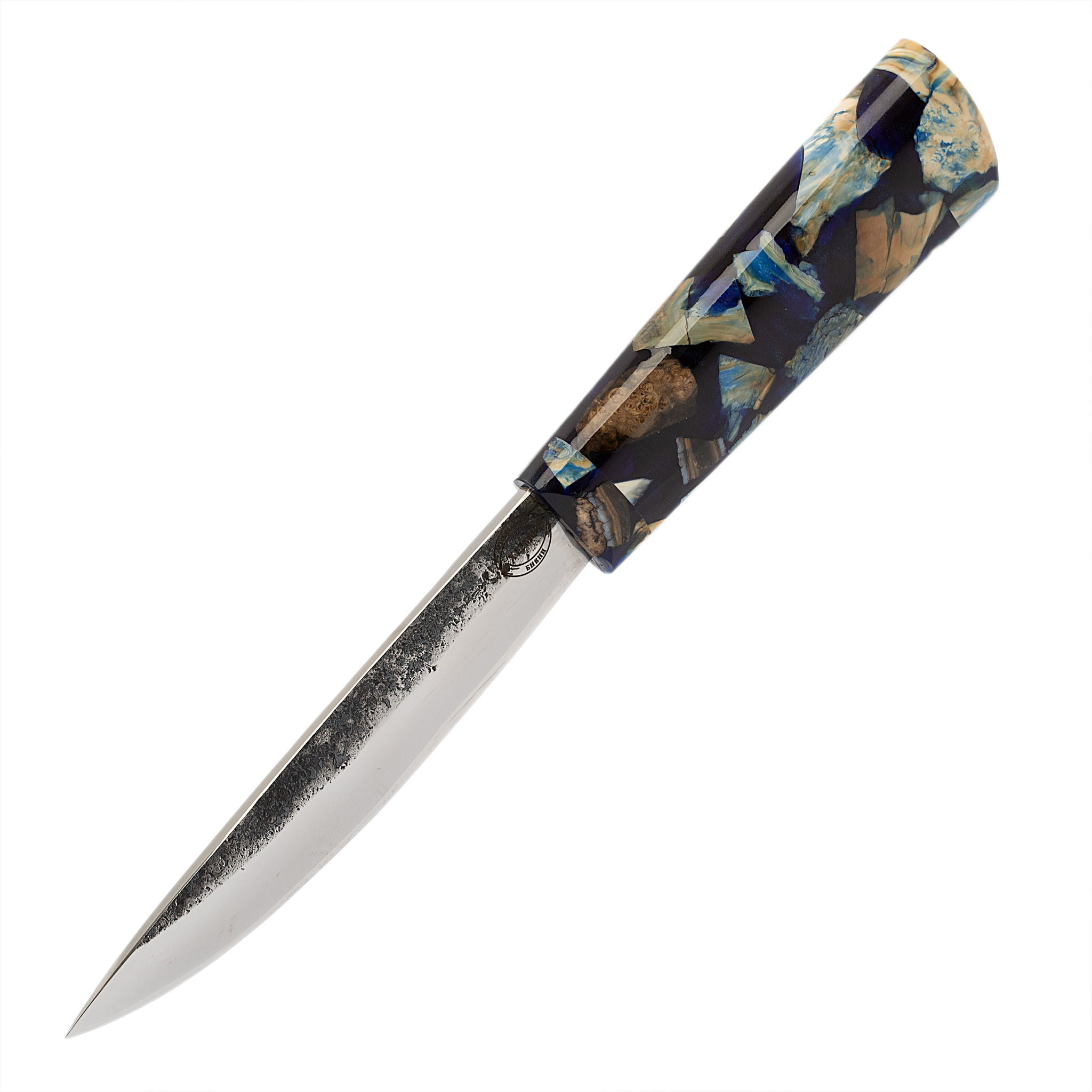 Нож Якутский средний, сталь Х12МФ, стабилизированная крошка зуба мамонта