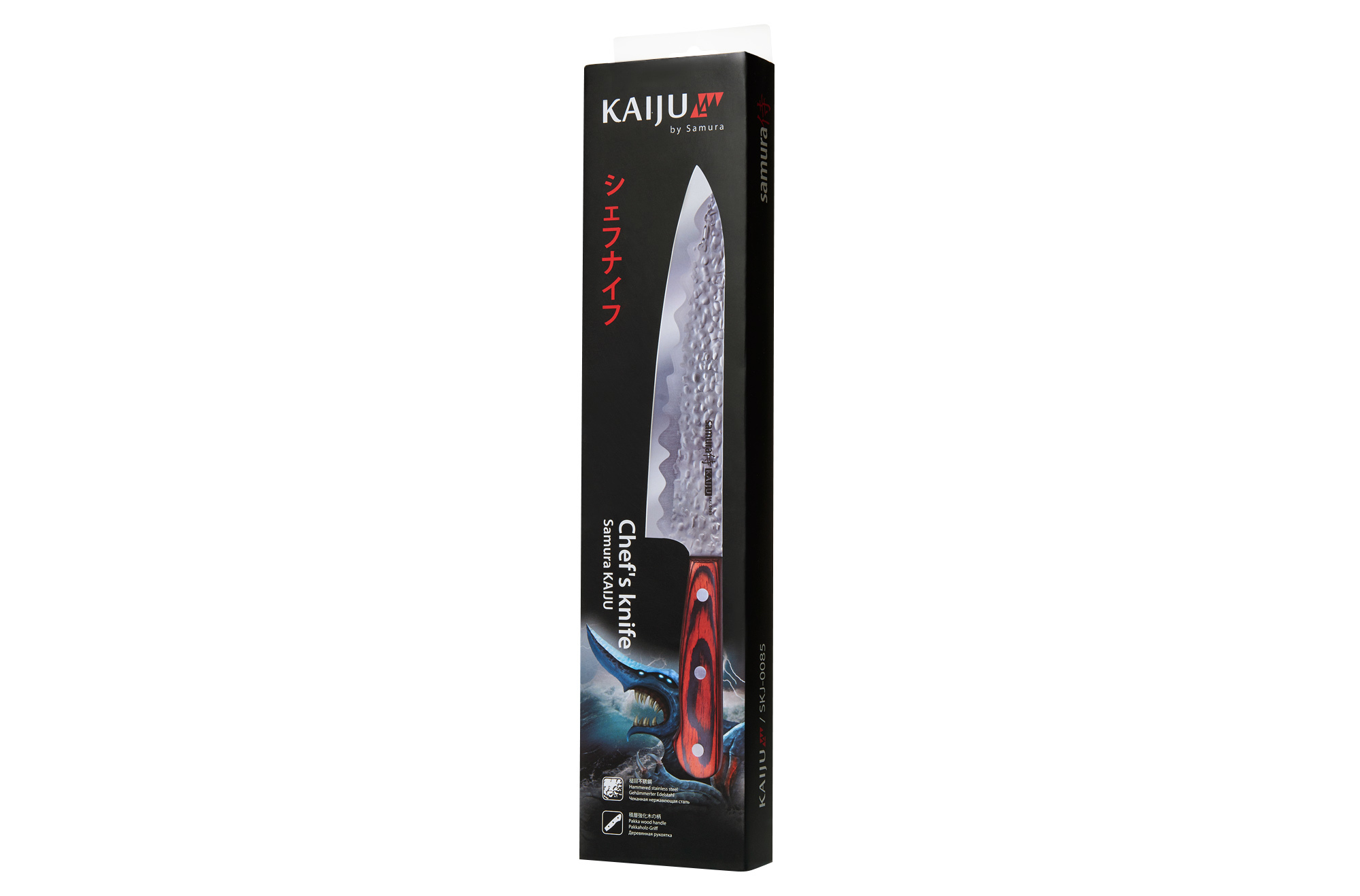 Нож кухонный Samura KAIJU Шеф - SKJ-0085, сталь AUS-8, рукоять дерево, 210 мм - фото 7