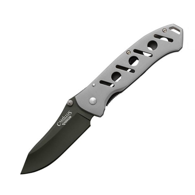 Нож складной Camillus Wide Clip Point, сталь AUS-8, рукоять 6061 T-6 Aluminium, серый от Ножиков