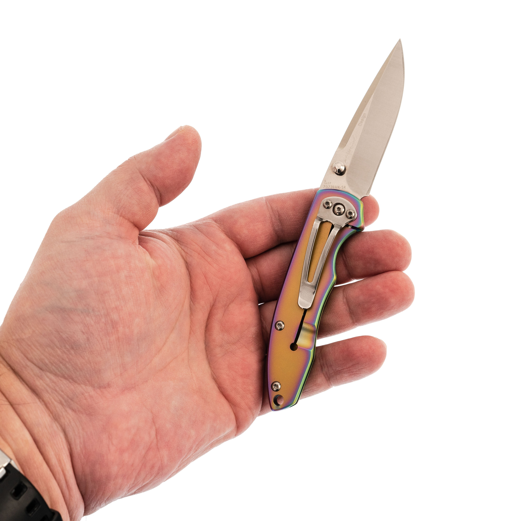 фото Складной нож sanrenmu 7073lux-sr, сталь 12c27, рукоять сталь