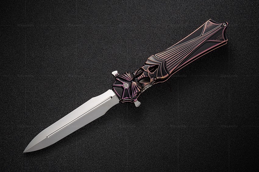 Складной нож Amulet Rikeknife, сталь M390, черно-фиолетовый титан